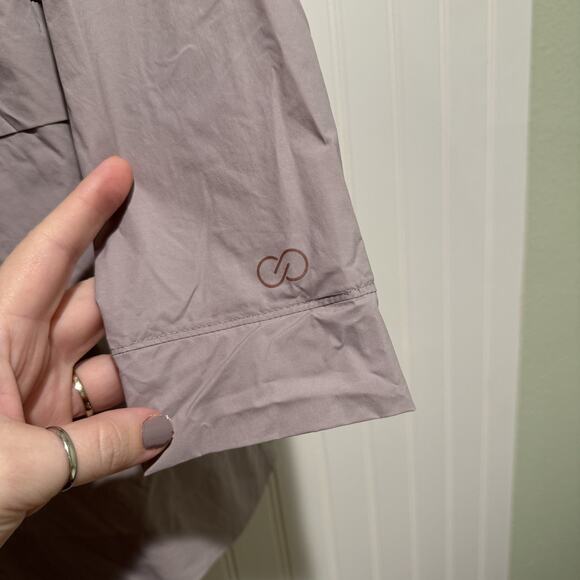 Calia Gray Woven Anorak Nylon Windbreaker Jacket Size Small - Picture 4 of 7